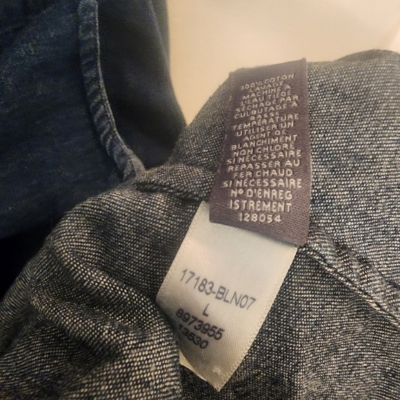 Bonobos Slim Fit 100% Cotton Navy Casual Snap Button-down Shirt Womens Large - Picture 6 of 9